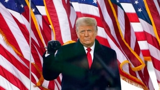 Former US president Donald Trump will return to the rally stage this weekend, holding his first campaign-style event since leaving the White House. (AP) Former US president Donald Trump will return to the rally stage this weekend, holding his first campaign-style event since leaving the White House. (AP)
