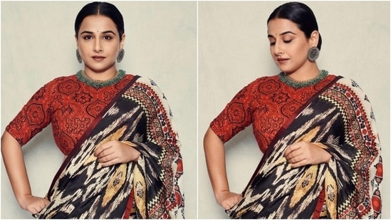 Vidya Balan in ₹44k silk saree makes us fall in love with the beauty of ikat | Fashion Trends - Hindustan Times