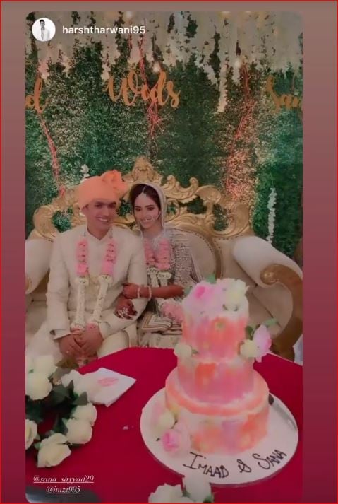 Sana and Imaad during the ceremony.