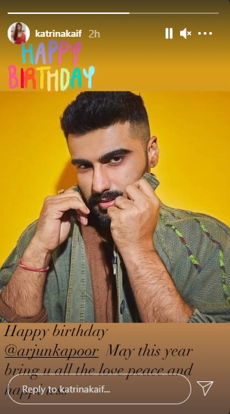 Katrina Kaif wished Arjun Kapoor in his birthday.