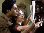 Abhishek Bachchan and Aishwarya Rai in Guru. Abhishek Bachchan and Aishwarya Rai in Guru.