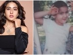 Sara Ali Khan strikes a post for Saba Ali Khan.