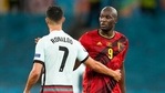 Portugal's Cristiano Ronaldo, left, and Belgium's Romelu Lukaku chat.(AP)