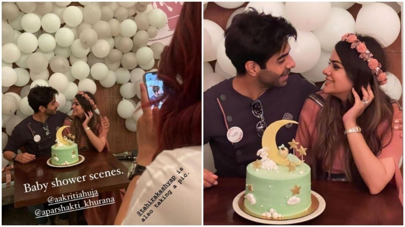 Ayushmann Khurrana, Tahira Kashyap turn paparazzi at Aparshakti Khurana-Aakriti's baby shower. See pics