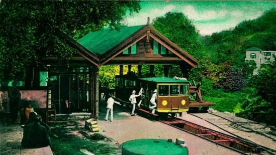 In this undated photo provided by Hong Kong Peak Tramways, a 1st generation Peak Tram which serviced from 1988 to 1926 is seen in Hong Kong.(AP)