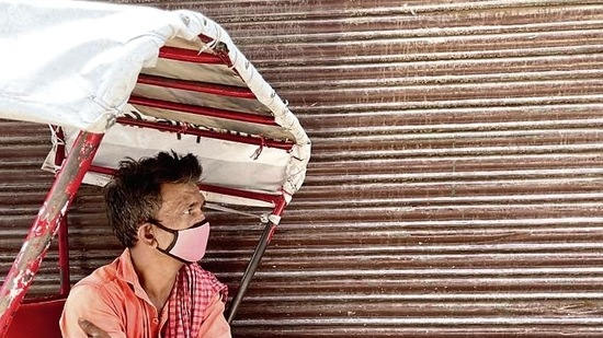 In his early 40s, Ram Swaroop sleeps on his rickshaw at night, he says, which he parks on the footpath. In his early 40s, Ram Swaroop sleeps on his rickshaw at night, he says, which he parks on the footpath.