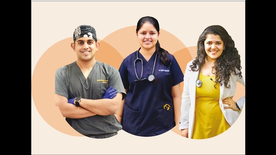 (Dr Manan Vora, Dr Deepti Hesarur and Dr Tanaya Narendra, all spoke up about the violence against doctors (Dr Manan Vora, Dr Deepti Hesarur and Dr Tanaya Narendra, all spoke up about the violence against doctors