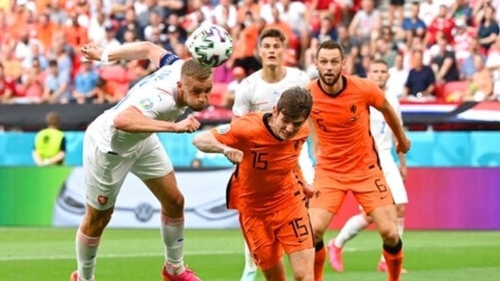 Tomas Soucek bottled a great chance to score the opener by dragging his diving header wide. (AP) Tomas Soucek bottled a great chance to score the opener by dragging his diving header wide. (AP)