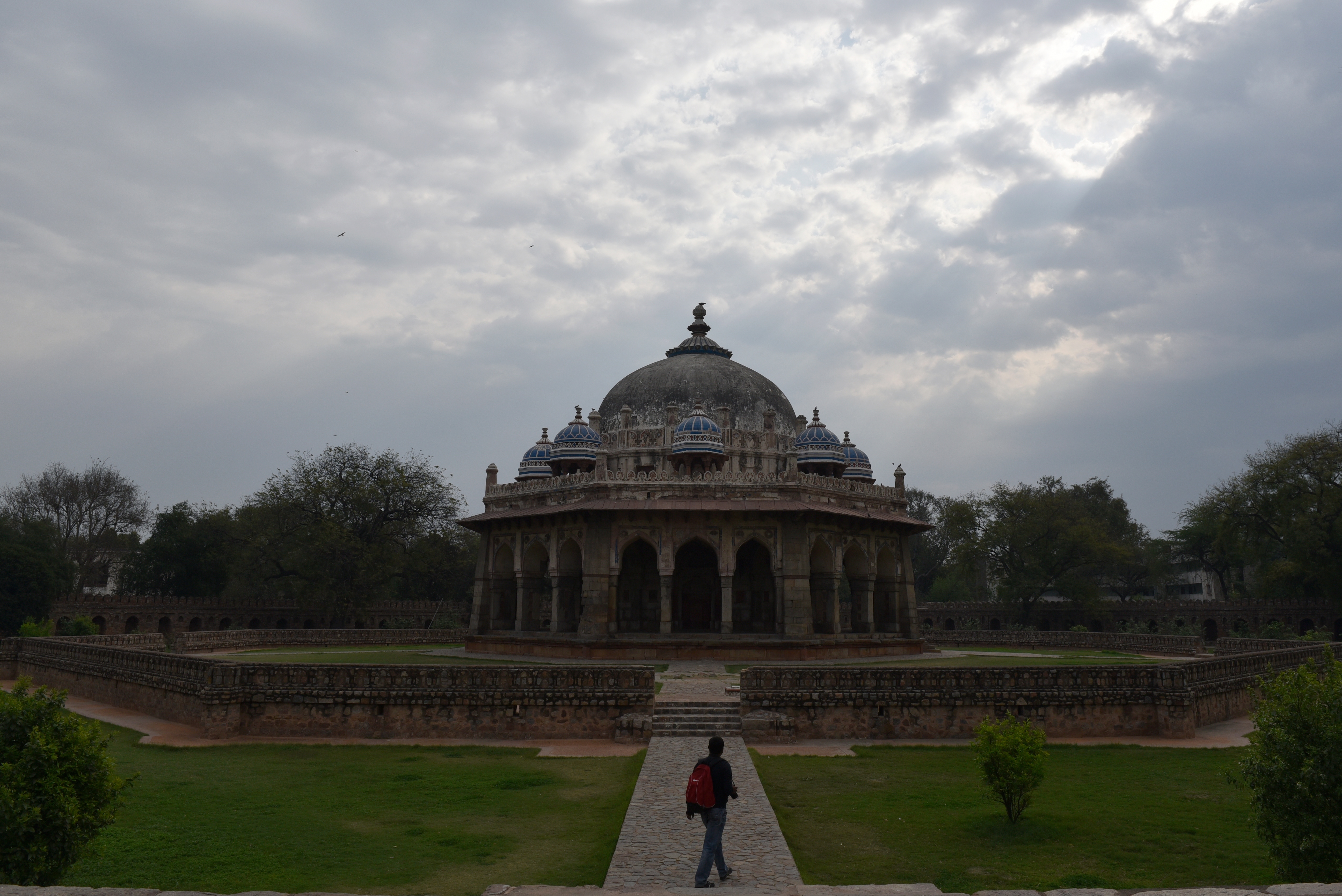 This tomb has been built from red sandstone, and has beautiful tile work, plaster work as well as stone work. (Photo: Saumya Khandelwal/HT) This tomb has been built from red sandstone, and has beautiful tile work, plaster work as well as stone work. (Photo: Saumya Khandelwal/HT)