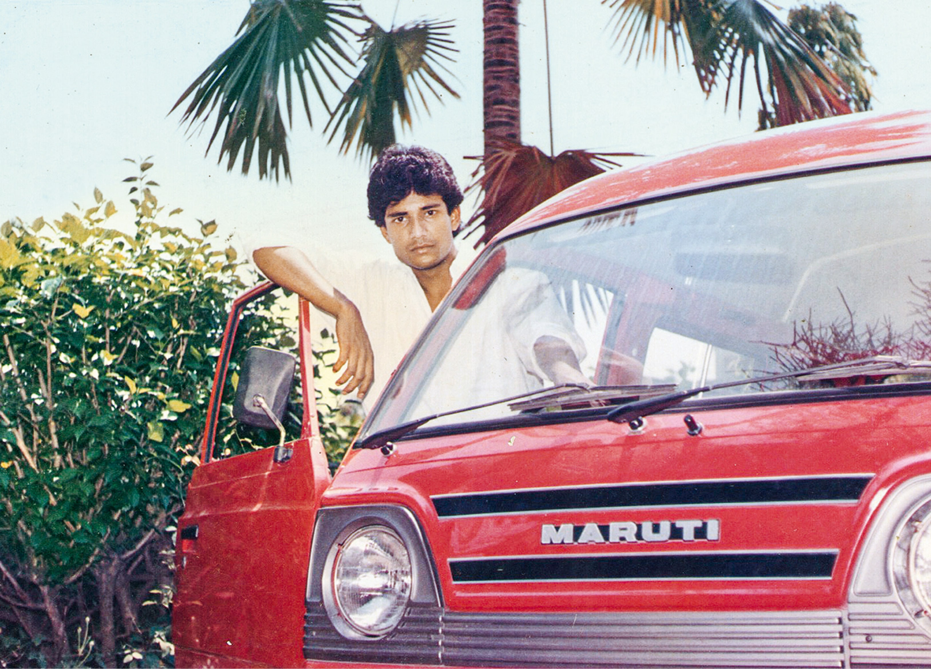 Adil poses with his landlord’s Maruti van in Guwahati in 1987 Adil poses with his landlord’s Maruti van in Guwahati in 1987