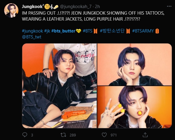 BTS fans react to Jungkook's pictures.