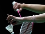 A detail shot of a shuttlecock and racquet.(Getty Images)