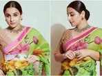 Vidya Balan in green organza saree is the queen of floral prints, see all pics(Instagram/@who_wore_what_when) Vidya Balan in green organza saree is the queen of floral prints, see all pics(Instagram/@who_wore_what_when)