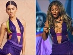 Zendaya bows down to Beyonce at BET Awards in the Versace dress she wore in 2003(Instagram/@zendaya, Pinterest) Zendaya bows down to Beyonce at BET Awards in the Versace dress she wore in 2003(Instagram/@zendaya, Pinterest)