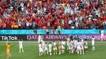 Players of Spain greet to their fans as they celebrate a victory after the end of the Euro 2020 round of 16 match between Croatia and Spain.(AP)