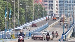 Vehicles on a flyover in Kolkata after easing of restrictions of Covid-19 lockdown, earlier this month.(PTI Photo) Vehicles on a flyover in Kolkata after easing of restrictions of Covid-19 lockdown, earlier this month.(PTI Photo)