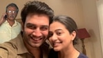 The Family Man 2 stars Sharad Kelkar and Priyamani with Uday Mahesh photobombing it. The Family Man 2 stars Sharad Kelkar and Priyamani with Uday Mahesh photobombing it.