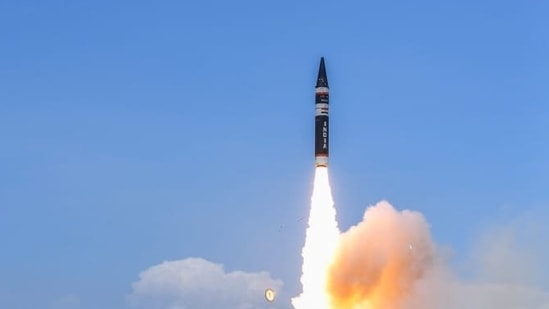 Agni-Prime was successfully flight tested from Dr APJ Abdul Kalam Island in Odisha.(HT Photo/DRDO)