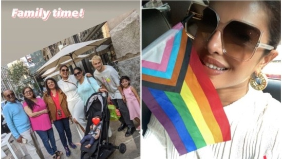 Priyanka Chopra with her family members in New York. Priyanka Chopra with her family members in New York.