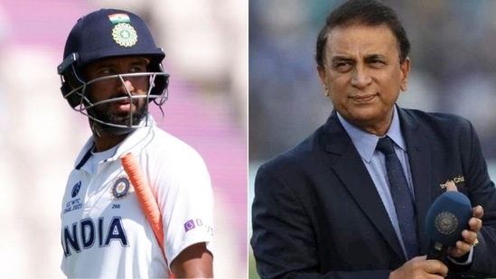 Cheteshwar Pujara (L), former Indian captain Sunil Gavaskar (R)(HT Collage) Cheteshwar Pujara (L), former Indian captain Sunil Gavaskar (R)(HT Collage)