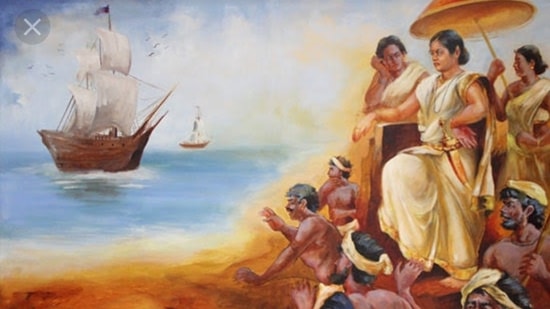 Paiting of Abbakka II watching the attack on Portuguese ships. (Source: Jain Samaj) Paiting of Abbakka II watching the attack on Portuguese ships. (Source: Jain Samaj)