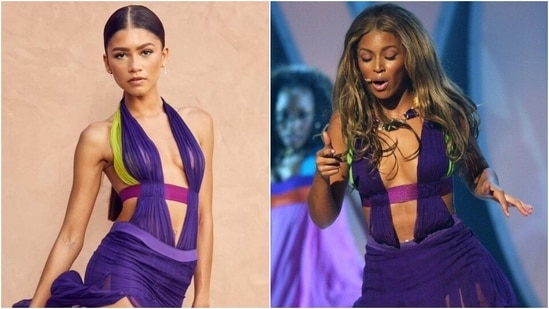 Zendaya bows down to Beyonce at BET Awards in the Versace dress she wore in  2003