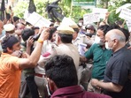 Delhi deputy chief minister Manish Sisodia visited a school in Delhi on Tuesday. Delhi deputy chief minister Manish Sisodia visited a school in Delhi on Tuesday.