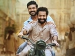 Ram Charan and Jr NTR in a still from RRR. Ram Charan and Jr NTR in a still from RRR.