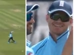 England's Sam Billings throws from the deep (left) before celebrating a run-out with teammates (right) against Sri Lanka.