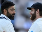 Virat Kohli and Kane Williamson after the match.(Getty Images) Virat Kohli and Kane Williamson after the match.(Getty Images)