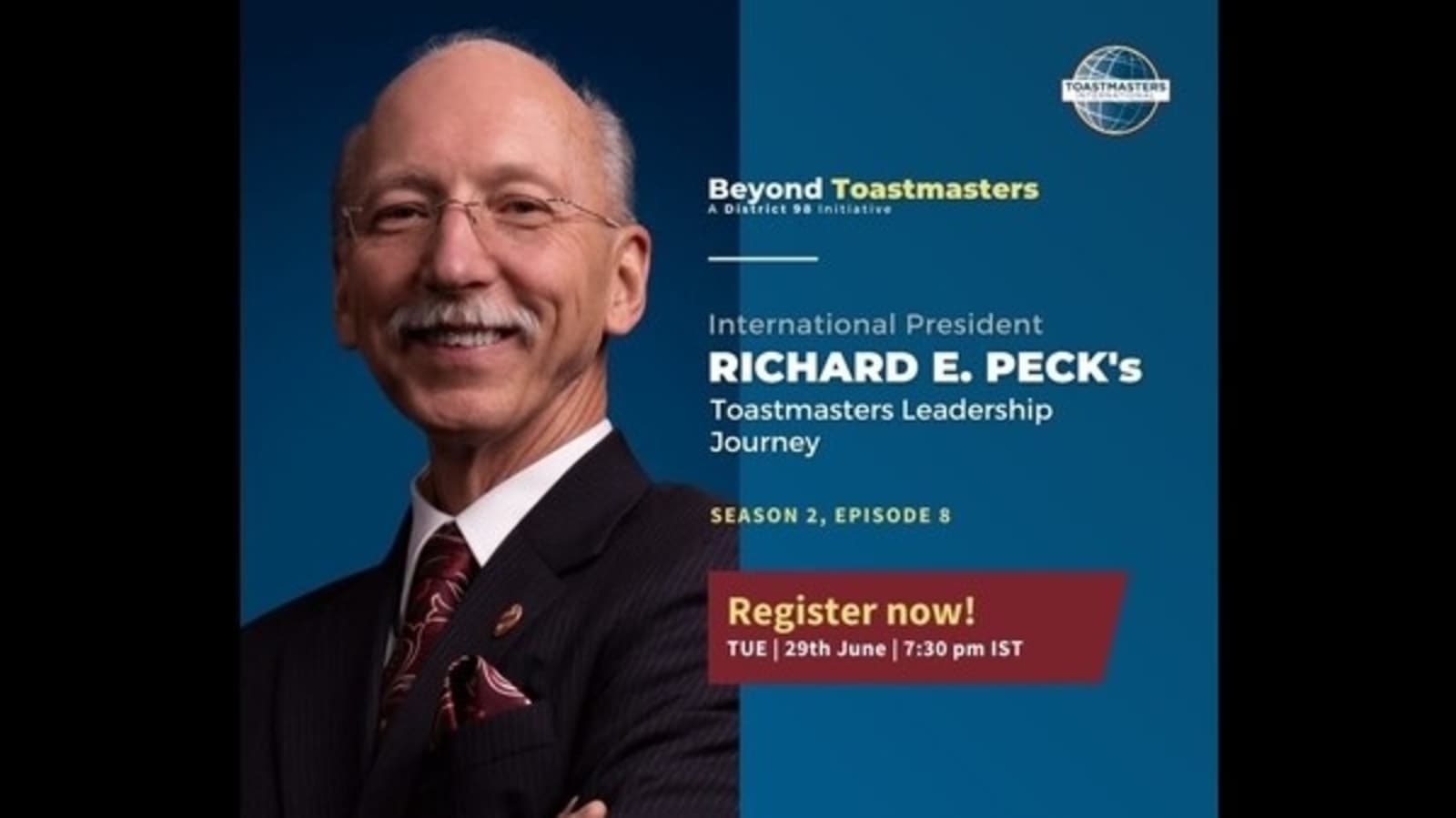 Toastmasters International President Richard E. Peck delivers leadership session