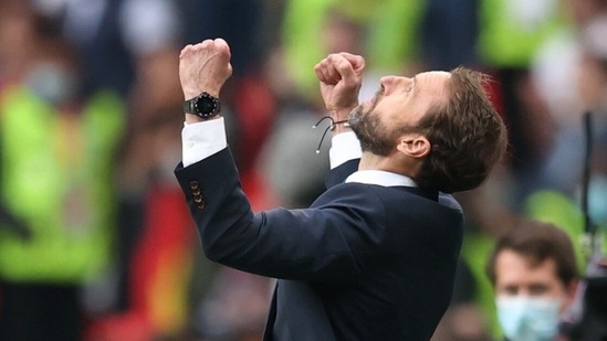 Soccer Football - Euro 2020 - Round of 16 - England v Germany - Wembley Stadium, London, Britain - June 29, 2021 England manager Gareth Southgate celebrates after the match Pool via REUTERS/Catherine Ivill (Pool via REUTERS)