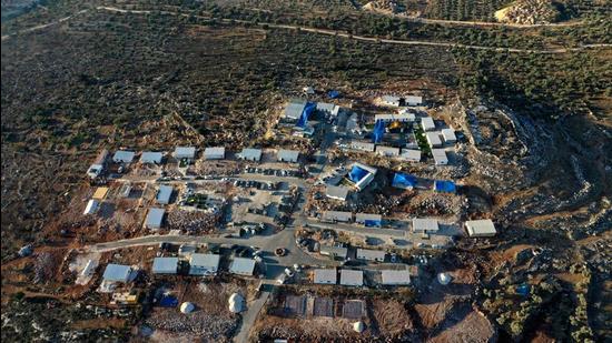 An aerial shot of the outpost of Eviatar near the northern Palestinian city of Nablus in the occupied West Bank, on Monday. (AFP) An aerial shot of the outpost of Eviatar near the northern Palestinian city of Nablus in the occupied West Bank, on Monday. (AFP)