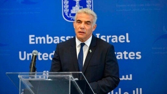“The Middle East is our home. We’re here to stay. We call on all the countries of the region to recognize that. And to come talk to us,” Israeli foreign minister Yair Lapid said.(AP) “The Middle East is our home. We’re here to stay. We call on all the countries of the region to recognize that. And to come talk to us,” Israeli foreign minister Yair Lapid said.(AP)