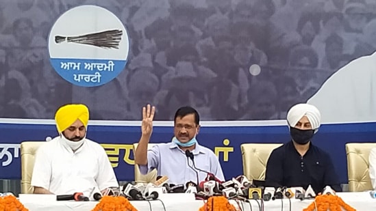Delhi chief minister and AAP chief Arvind Kejriwal addressing a press conference in Chandigarh on Tuesday. (Keshav Singh/HT Photo) Delhi chief minister and AAP chief Arvind Kejriwal addressing a press conference in Chandigarh on Tuesday. (Keshav Singh/HT Photo)