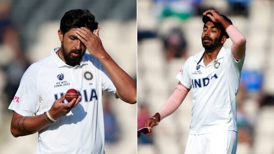 Indian pacers Ishant Sharma (L) and Jasprit Bumrah (R)(HT Collage)