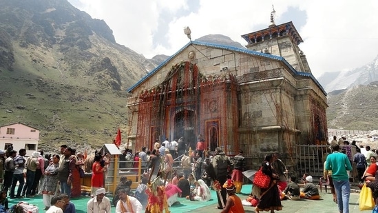 A view of Kedarnath shrine in Rudraprayag district.(HT File Photo)