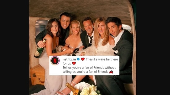Netflix India shared this Friends related post on Instagram. 