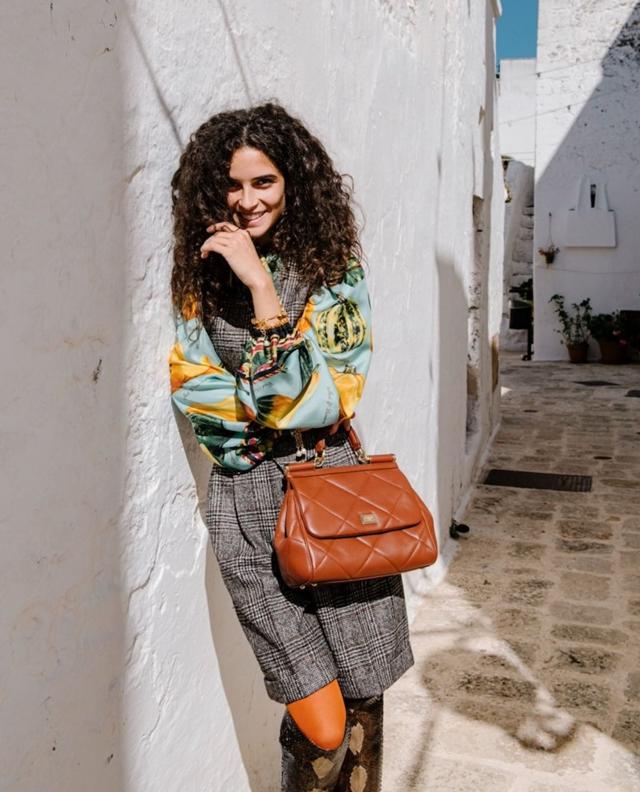 Dolce&Gabbana’s plaid vest with a pumpkin print sleeves for the chic look. (Photo: Dolce&Gabbana/Instagram) Dolce&Gabbana’s plaid vest with a pumpkin print sleeves for the chic look. (Photo: Dolce&Gabbana/Instagram)