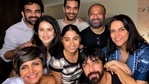 Mandira Bedi and Raj Kaushal with their friends, inlcuding Neha Dhupia, Aashish Chaudhary, Zaheer Khan, and Angad Bedi. Mandira Bedi and Raj Kaushal with their friends, inlcuding Neha Dhupia, Aashish Chaudhary, Zaheer Khan, and Angad Bedi.