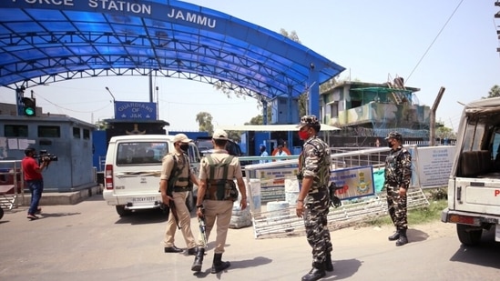 National Investigating Agency (NIA) team arrives at Jammu Air Force Station to investigate the recent drone blasts, in Jammu. (ANI Photo) National Investigating Agency (NIA) team arrives at Jammu Air Force Station to investigate the recent drone blasts, in Jammu. (ANI Photo)