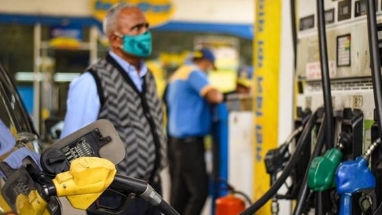 A man looks at the counter as his car is filled with fuel at a petrol pump in New Delhi.(Amal KS/HT File Photo) A man looks at the counter as his car is filled with fuel at a petrol pump in New Delhi.(Amal KS/HT File Photo)