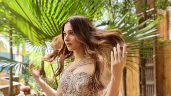 Tamannaah Bhatia flipping her hair in new post.