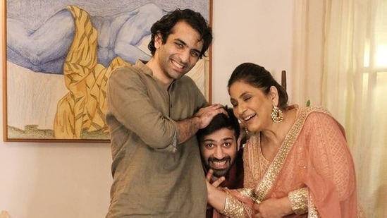 Archana Puran Singh with her sons, Aryamann and Ayushmaan.