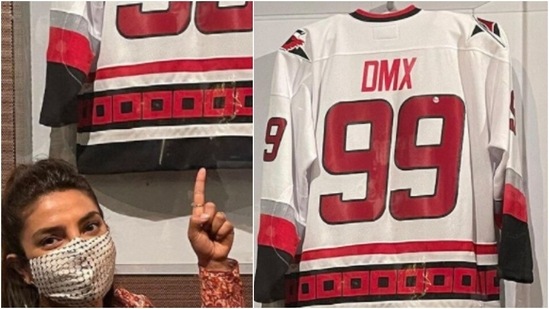 Priyanka posed in front of the late Grammy-nominated rapper DMX's jacket. He died in April this year. Priyanka had worked with DMX and called him "one of her favourite artists growing up" in her eulogy after his death. (Instagram/@priyankachopra)