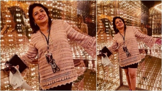 Her mother, Madhu, on the other hand, donned a cream-coloured netted top which she paired with black shorts and sneakers. (Instagram/@priyankachopra)
