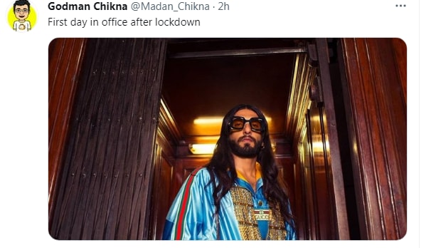 Meme on Ranveer Singh's new look. (Twitter)
