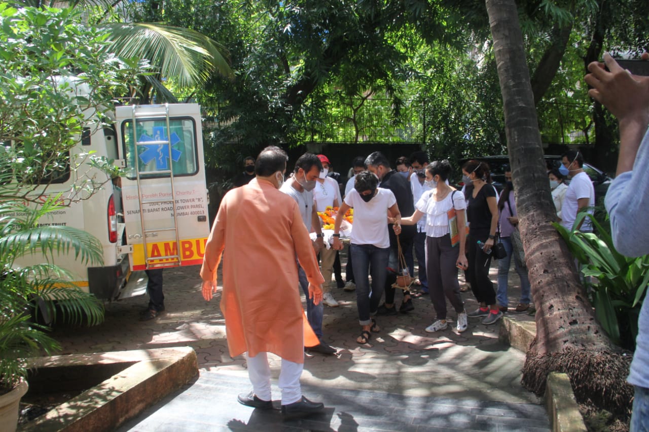 Mandira Bedi is seen near an ambulance.