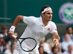 Switzerland's Roger Federer in action during his second-round match against France's Richard Gasquet