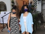 Fatima Sana Shaikh with Sanya Malhotra at an eatery in Mumbai.